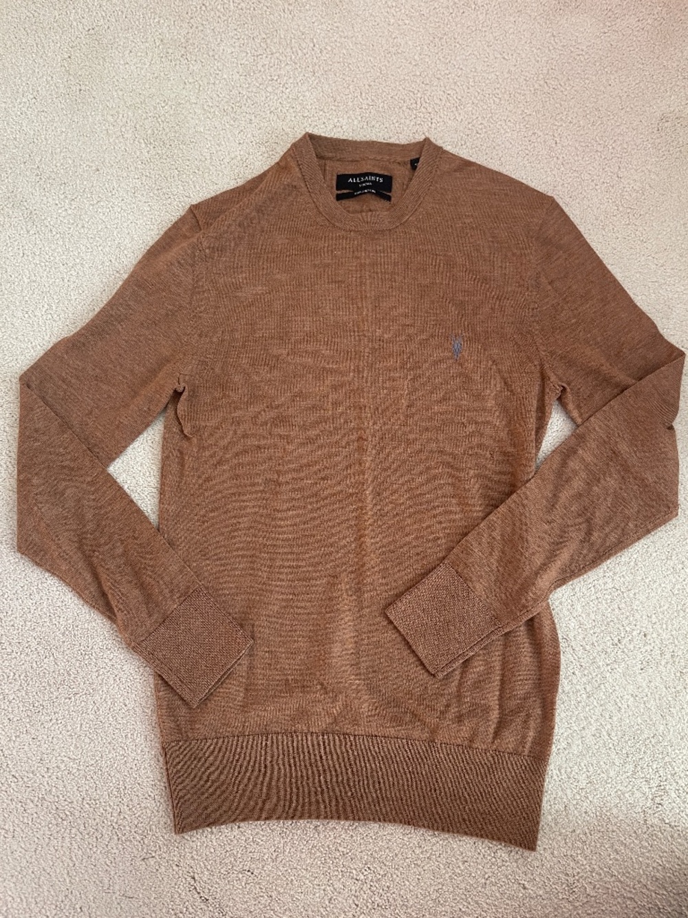 All Saints Brown Merino Wool Long Sleeve XS  Sweater